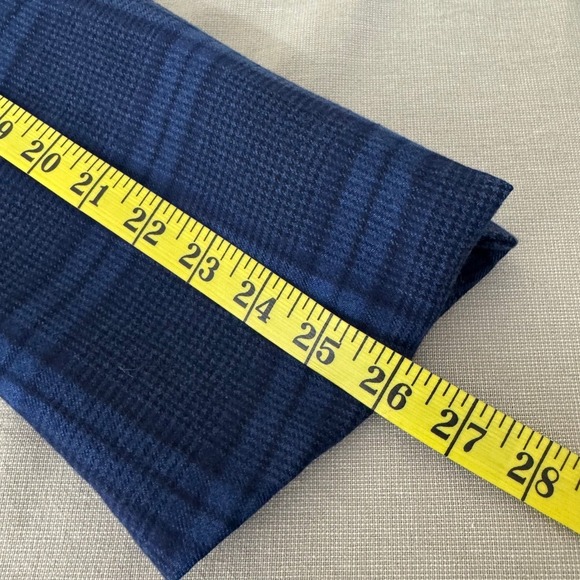 Isaia Wool Blue Plaid Windowpane Blazer Size 48 (58EU) Unfinished Sleeves - Picture 14 of 15